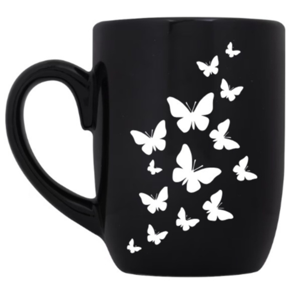 Butterfly Black Coffee Mug Cup